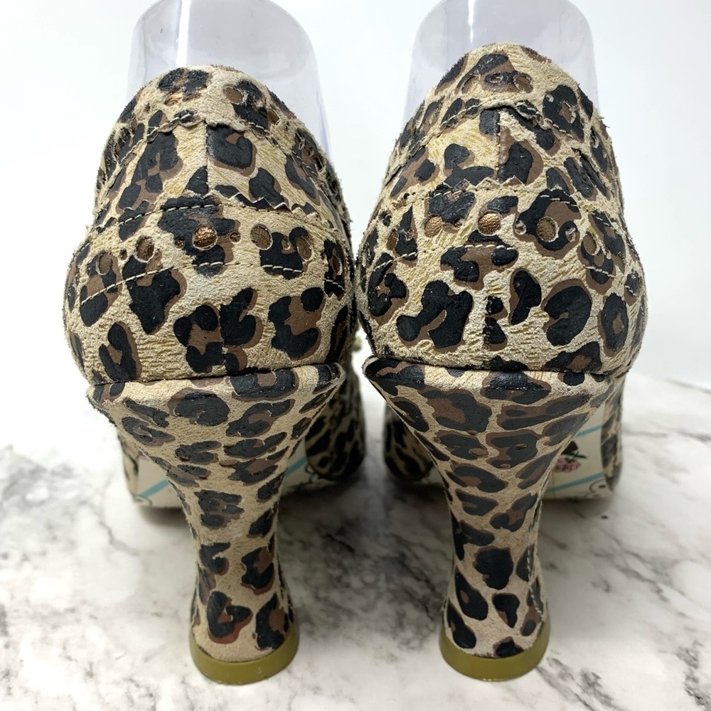 Irregular Choice Edna Leopard Tassel Bow Lace Rococo Pumps 10 Coquette Girl - Picture 5 of 14